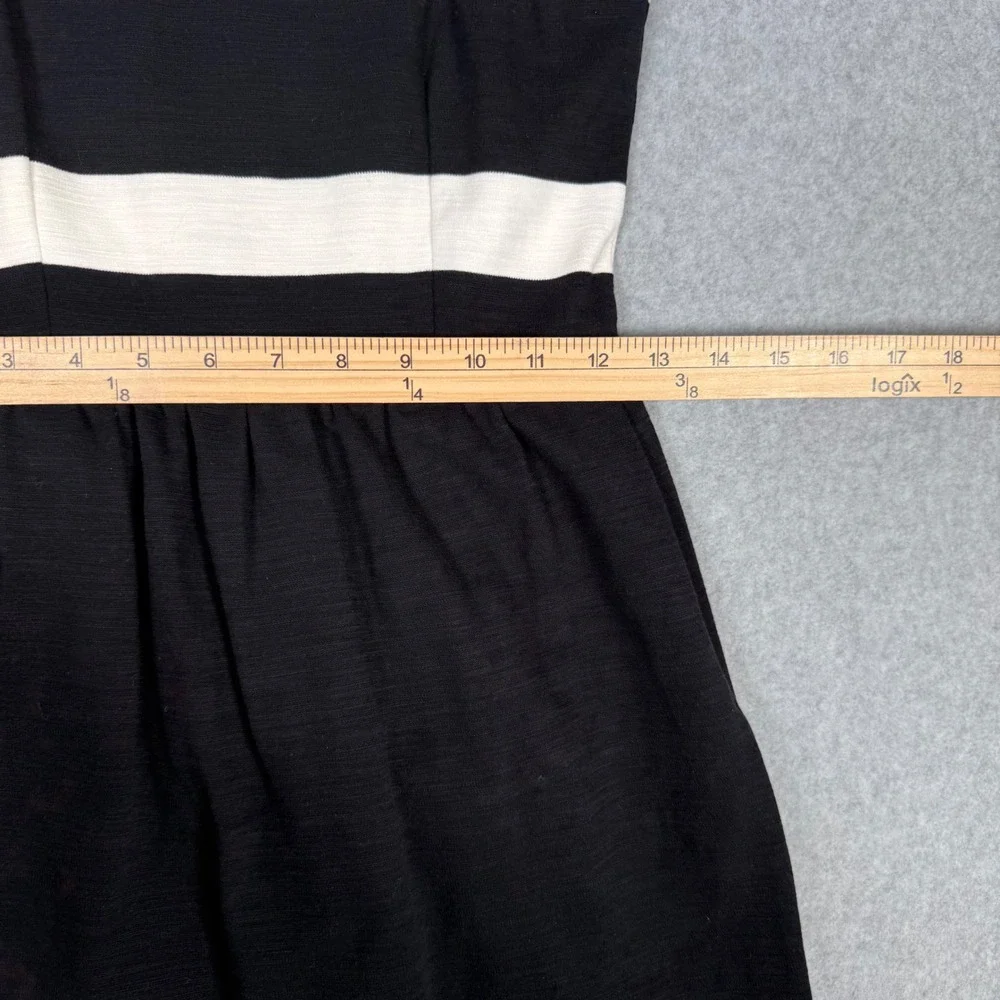 Madewell Black White Striped Nautical Sleeveless Fit Flare Dress XS Jersey